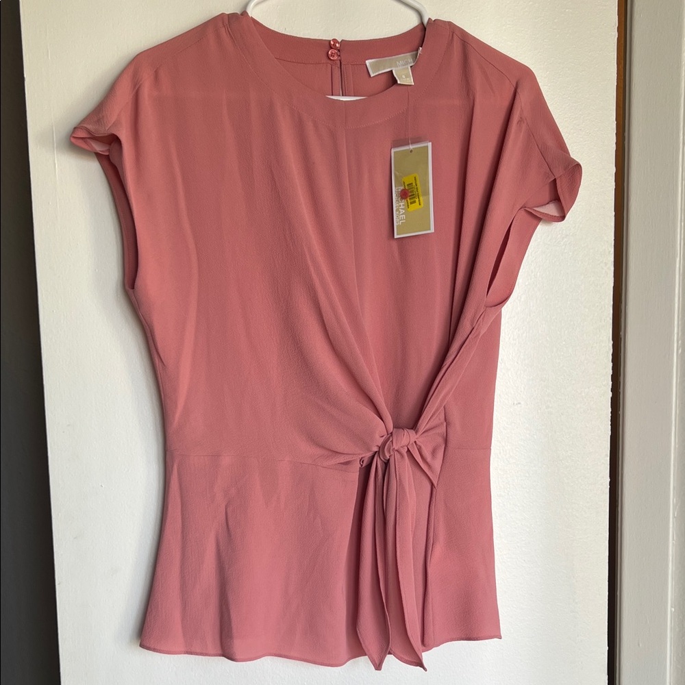 MICHAEL Michael Kors Pink Tie-Front Blouse